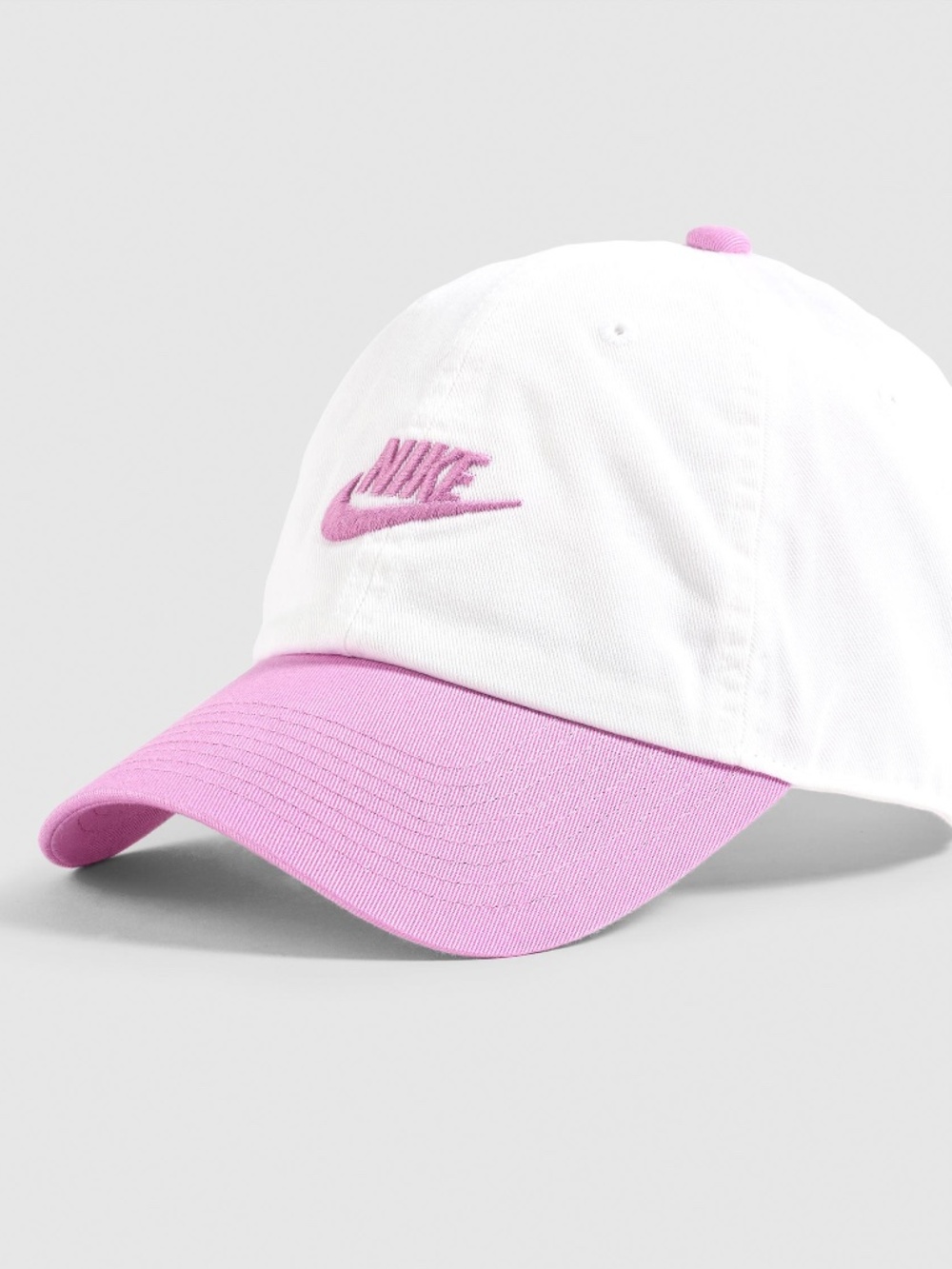 Nike Club Cap White & Pink Swoosh Adjustable Unisex Hat M/L
